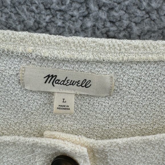 Madewell Square Neck Button Down Puff Sleeves Shirt Textured Size Large - Picture 5 of 10